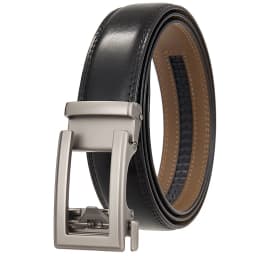 3.5cm Luxury Designer Men's Leather Belt with Automatic Ratchet Buckle Width Plus Size Male Blue Black Brown Formal Accessory