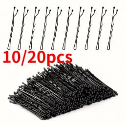 10/20pcs Invisible Wave Bobby Pins,Durable Metal Hair Clips for Women, Simple Solid Color Barrettes with Storage Box.Hairpin