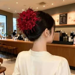 Female Feather Fluffy Flower Handmade New Headwear for Adults Women Fashion Temperament Hair Accessories Lady Black Hair Claws