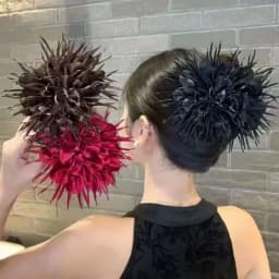 Female Feather Fluffy Flower Handmade New Headwear for Adults Women Fashion Temperament Hair Accessories Lady Black Hair Claws