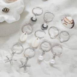 10PCS/set Sea Shell Braided Hair Rings Bohemian Vacation Style Hair Buckle Hip Hop Dirty Braid Personalized Casual Hair Clip