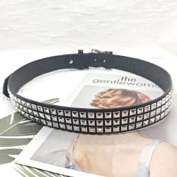 Y2K Luxury Punk Belt for Men and Women - Rivet Design in Black and Silver, High End, Fashionable,and Versatile with Metal Buckle