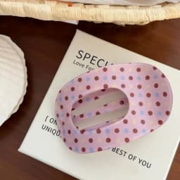 9.5CM Fashion Oval Hollow Hair Claw Clips Women Elegant Marbling PVC Flat Hair Grips Premium Colorful Updo Hair Barrettes