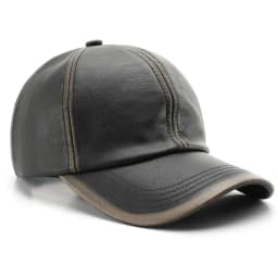 Retro Adjustable Faux Leather Baseball Cap Distressed Casual Washed Leather Dad Hat Sun Hat Women Men