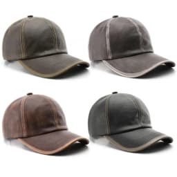 Retro Adjustable Faux Leather Baseball Cap Distressed Casual Washed Leather Dad Hat Sun Hat Women Men