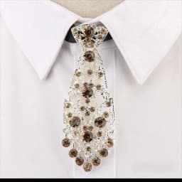 Special Adjustable Rhinestone Tie Short Length Fashion Crystal Neckties Shining Metal Short Tie Wine Party