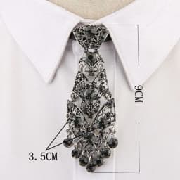 Special Adjustable Rhinestone Tie Short Length Fashion Crystal Neckties Shining Metal Short Tie Wine Party