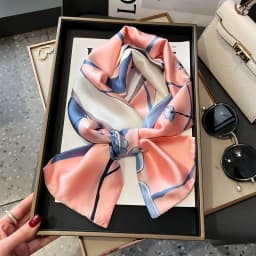 New Women Silk Feel Printed Design Scarf Shawl Fashion Luxury Long Narrow Small Silk Scarves Ladies Headband Headscarve