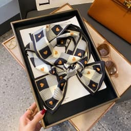 New Women Silk Feel Printed Design Scarf Shawl Fashion Luxury Long Narrow Small Silk Scarves Ladies Headband Headscarve