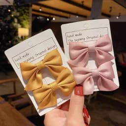 2Pcs Kids Red Bows Hair Clips for Baby Girls Handmade Ribbon Bowknots Hairpins Barrettes New Year Christmas Hair Accessories