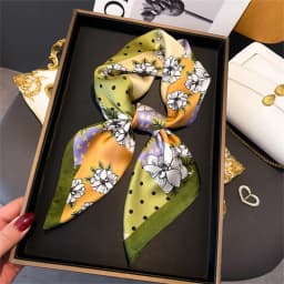 Luxury Brand Silk Square Scarf Women Satin Shawls Neckerchief Casual Beach Scarves Bandana Hair Tie Hjiab Foulard