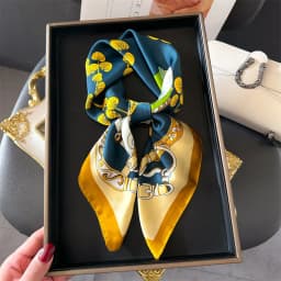 Luxury Brand Silk Square Scarf Women Satin Shawls Neckerchief Casual Beach Scarves Bandana Hair Tie Hjiab Foulard
