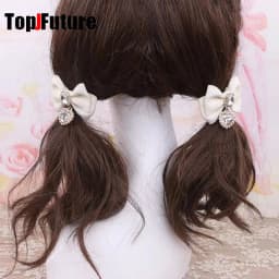 Korean Gothic Lolita Hair Clips Y2K Girl Bobby Pin Harajuku Women Cosplay Bow Jewelry Hairpin Headdress Dual Horsetai Hairgrip