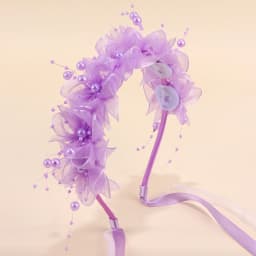 Fairy Flower Headband Sweet Lovely Girl Lace Floral Pearls Hair Hoop For Princess Wedding Birthday Headwear Accessories Gifts