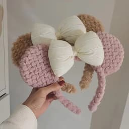 Girls Big Ear Mouse Plush Headband Cartoon Face Wash Headwear Cosplay Decoration Christmas Party Cloth Hair Band Adult/Children