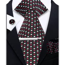 Fashion Ties for Men Gift Weave Necktie Set Handchief Cufflinks Tie Clip Luxury Brand Designer Business Wedding Suit Accessories