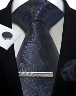 Fashion Ties for Men Gift Weave Necktie Set Handchief Cufflinks Tie Clip Luxury Brand Designer Business Wedding Suit Accessories