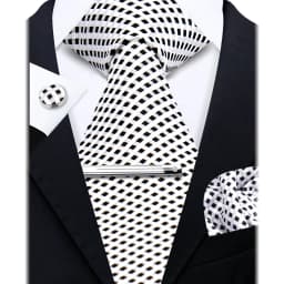 Fashion Ties for Men Gift Weave Necktie Set Handchief Cufflinks Tie Clip Luxury Brand Designer Business Wedding Suit Accessories