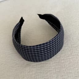 Retro Blue Plaid Wide Headband Fashionable Hair Accessory for Girls Versatile Face Small Hairhoop High Intelligence