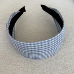 Retro Blue Plaid Wide Headband Fashionable Hair Accessory for Girls Versatile Face Small Hairhoop High Intelligence
