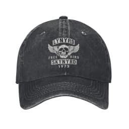 Lynyrded Free Bird Skull Skynyrded Unisex Baseball Cap 1973 Distressed Washed Hats Vintage Outdoor Activities Adjustable Sun Cap