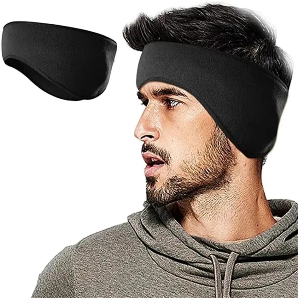 Winter Warmer Headband Breathable Windproof Sweatband Fleece Ear Cover Warmer Outdoor Sports Cycling Running Elastic Headwear