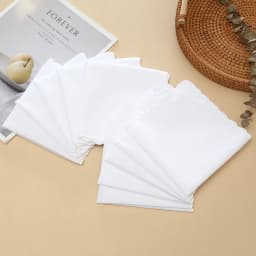 30cm Old-Fashioned Thick Cotton Handkerchief, Unisex Pure White Handkerchief, Outdoor Napkin Pad, Embroidered Printed Handkerchief