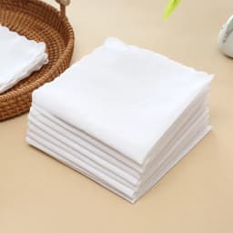 30cm Old-Fashioned Thick Cotton Handkerchief, Unisex Pure White Handkerchief, Outdoor Napkin Pad, Embroidered Printed Handkerchief