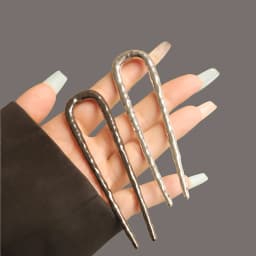 Chinese Hammer Texture U-Shape Hairpin Long Straight Hair Stick Luxurious Hairpin for Women Girls and Hairdressing Salon