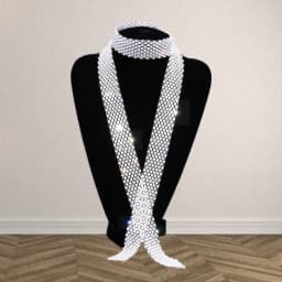 Lightweight 90/130/150cm Rhinestone Tie Black/White Long Necktie Shiny Exquisite Dazzling Embellished Tie Unisex