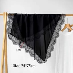Fashion Solid Color Square Scarf Lace Trim Smooth Shawls Sun-Protection Satin fiber Silk Hijabs Beach