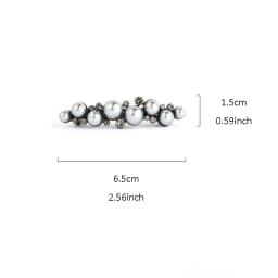 Elegant Grey Pearl Rhinestone Hair Clip High-end Women's Back of Head Half-tied Spring Clip Hairpin France Hair Accessories