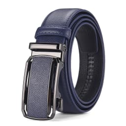 New cross-border men's rubber-injected leather belt, business casual automatic buckle belt, cowhide trouser belt, business belt