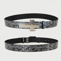Luxury Designer Gothic Punk Belt for Men And Women Cross Buckle plus Size Silver Flora Black Waistband for Jeans Skirt Dress