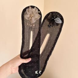Elegant Flower Diamond Lazy Artifact Magic Hair Clip Mesh Hair Twist Bun Maker Lazy Hair Tie Hair Accessories