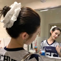 Women's Scrunchies Korean Super Large White Lace Large Hair Band Leather Band French Vintage Lace Tie Head Rope Sweet Style Nice