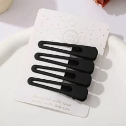4Pcs Black Frosted Hair Clip Fashionable Trendy Hair Clips Hair Accessories Temperament Women Accessories Versatile Hair Clip