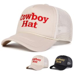 Unisex Cowboy Hat Letter Embroidery Baseball Net Caps Spring Summer Outdoor Sunscreen Hat Adjustable Casual Trucker Hats