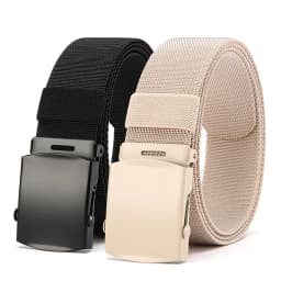 New Golf Sports Elastic Belt Tactical Belt Metal Automatic Buckle Tough Stretch Nylon Men Military Belt 125CM