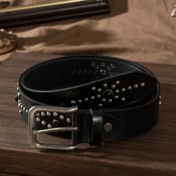 Fashion Rivet Buckle Waist Belt Jeans Style Genuine Leather Jeans Belt Versatile Decorative Belt Men Women