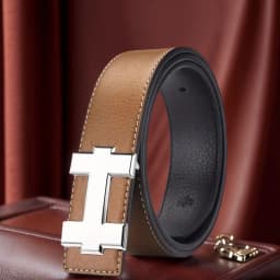 3.5cm Fashion Casual Belt with Silver Smooth Buckle, Designer men belt High-Quality, Unisex Fit, Perfect for Jeans Workwear