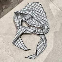 Women Vintage Floral Striped Scarf Breathable Cotton Linen Blend Triangle Neck Kerchief Boho Chic Headwrap & Necklace Scarf