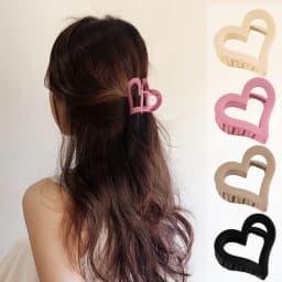 1PC Heart - Shaped Hair Claw Clips Set, Multiple Colors, Cute Hair Accessories For Women