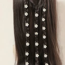 10pcs Sweet Hair Accessories Flower Clips with Braided Pigtails for Hairstyle Decoration