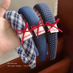 Vintage Headbands for Women British Style Toothed Non-slip Hair Bands Red Bow Blue Hair Hoop Hairband Face Wash Hair Accessories