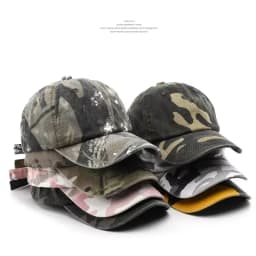 1 PC Unisex Hiking Camouflage Tactics Baseball Cap Leaves Jungle Hat Unstructured Cotton 6 Panel Baseball Cap