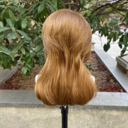 Peak Honey Brown 13X4 Synthetic Lace Front Wigs for Women Shoulder Length Mullet Cosplay Wig for Men Half Hand Tied Glueless