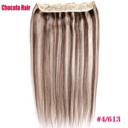Chocala 20"-28" 1pcs Set 200g Machine Made Remy Hair One Piece Set With 5 Clips in 100% Brazilian Human Hair Extensions