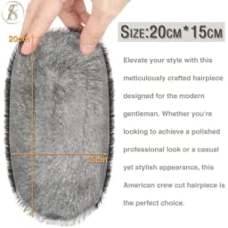 TESS Men Hair Wig 100% Human Hair Men Toupee Buzz Cut Hair System Super Thin Skin Natural Black Short Hair Pieces Wigs for Male
