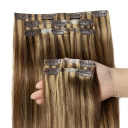 Seamless PU Clip In Hair Extensions Human Hair Invisible PU Clip on Hair For Thin Raw Hair 7PCS 12-24inch 100G-120G